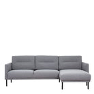 Larvik Chaiselongue Sofa (RH) - Grey, Black Legs - Price Crash Furniture