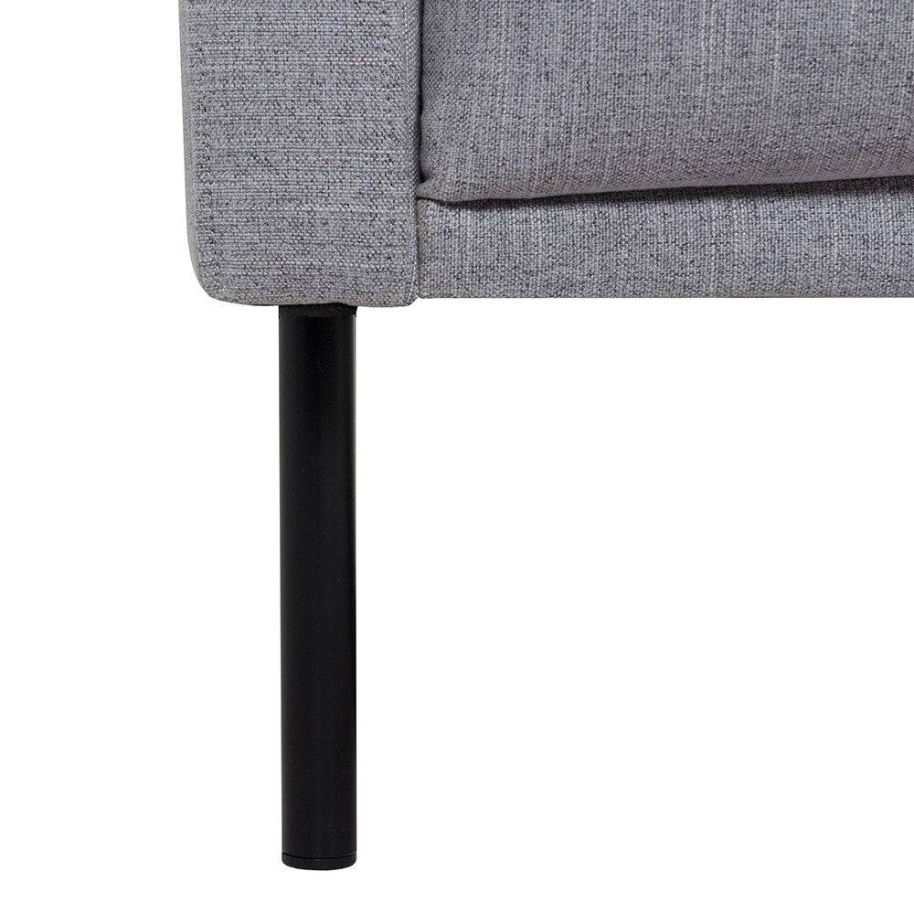 Larvik Chaiselongue Sofa (RH) - Grey, Black Legs - Price Crash Furniture