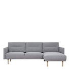 Larvik Chaiselongue Sofa (RH) - Grey, Oak Legs - Price Crash Furniture