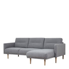 Larvik Chaiselongue Sofa (RH) - Grey, Oak Legs - Price Crash Furniture