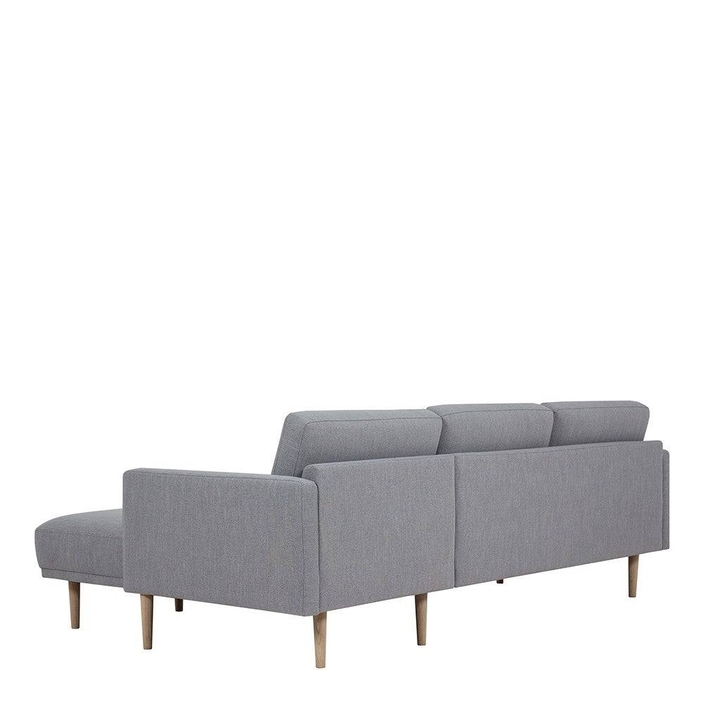 Larvik Chaiselongue Sofa (RH) - Grey, Oak Legs - Price Crash Furniture