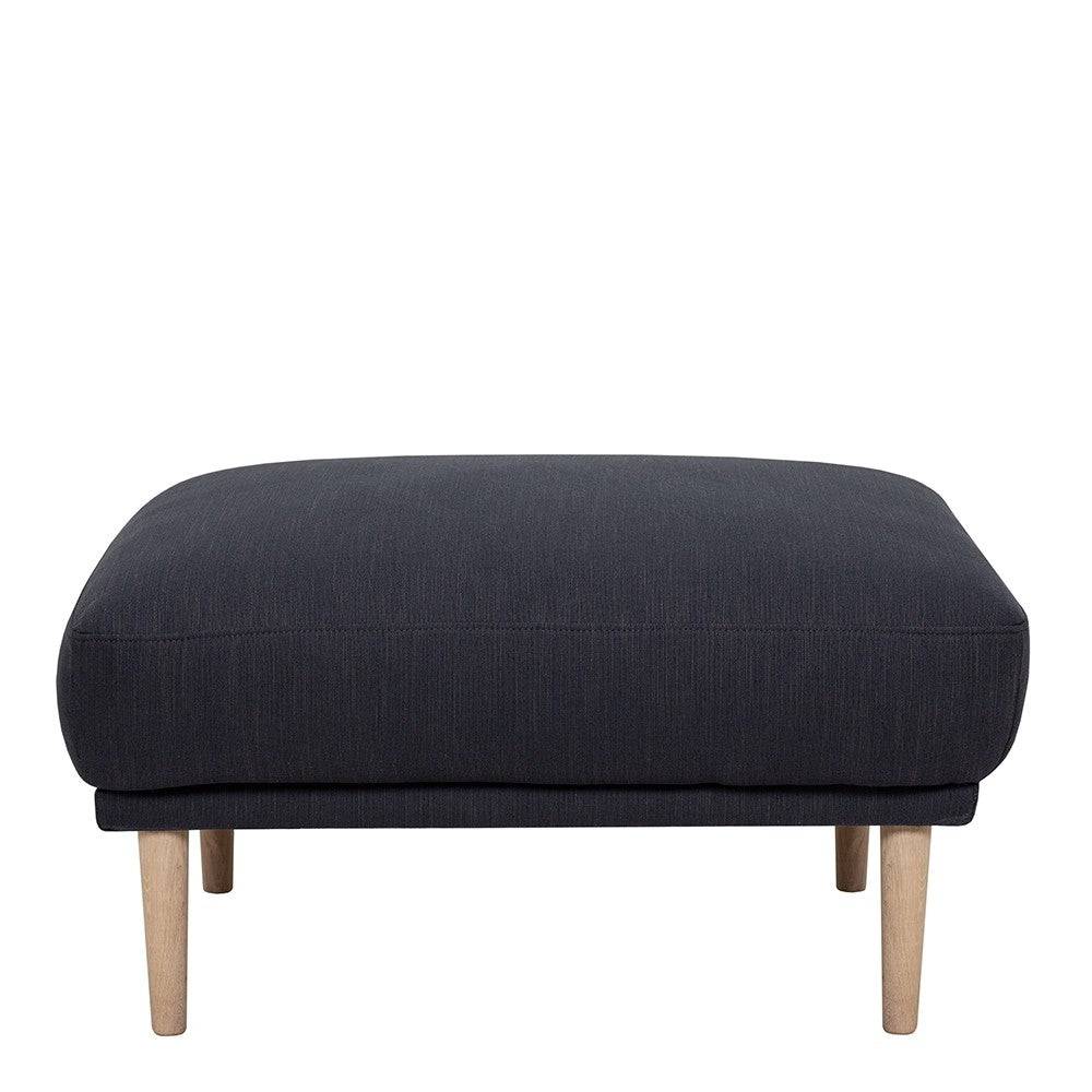 Larvik Footstool - Anthracite, Oak Legs - Price Crash Furniture