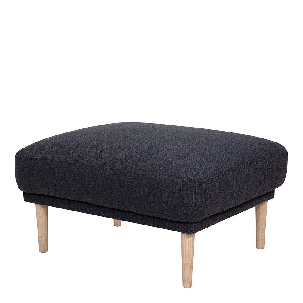 Larvik Footstool - Anthracite, Oak Legs - Price Crash Furniture