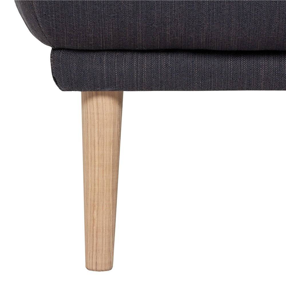 Larvik Footstool - Anthracite, Oak Legs - Price Crash Furniture