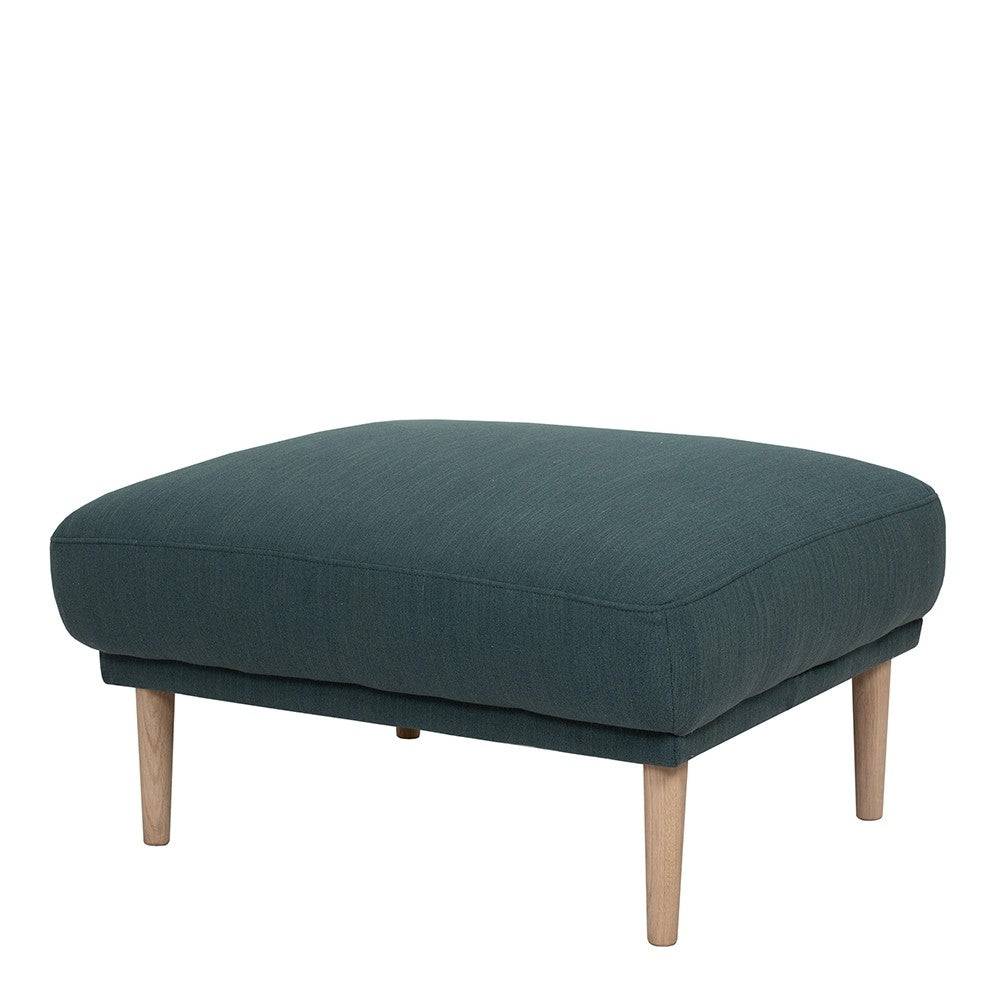 Larvik Footstool - Dark Green, Oak Legs - Price Crash Furniture