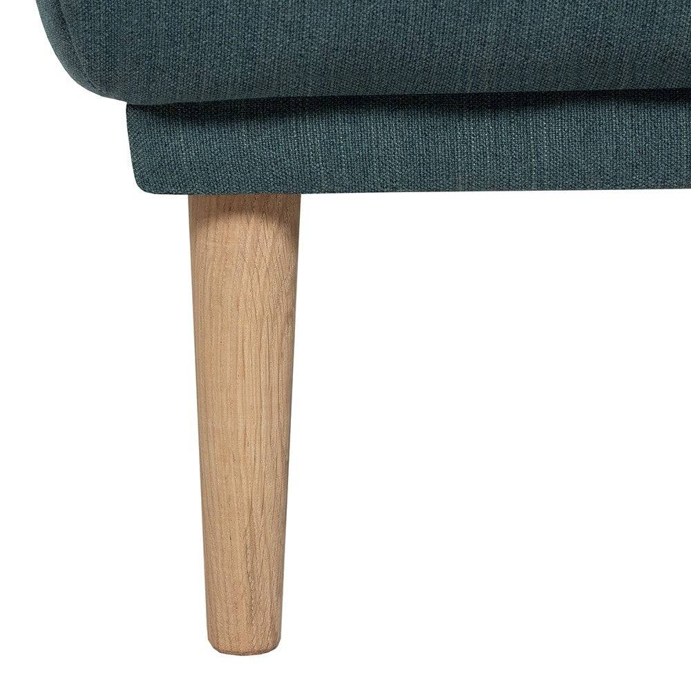 Larvik Footstool - Dark Green, Oak Legs - Price Crash Furniture