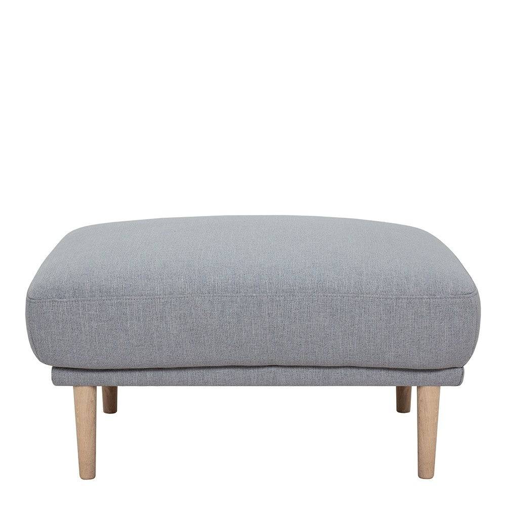 Larvik Footstool - Grey, Black Legs - Price Crash Furniture