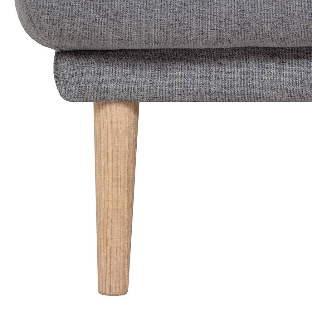 Larvik Footstool - Grey, Black Legs - Price Crash Furniture