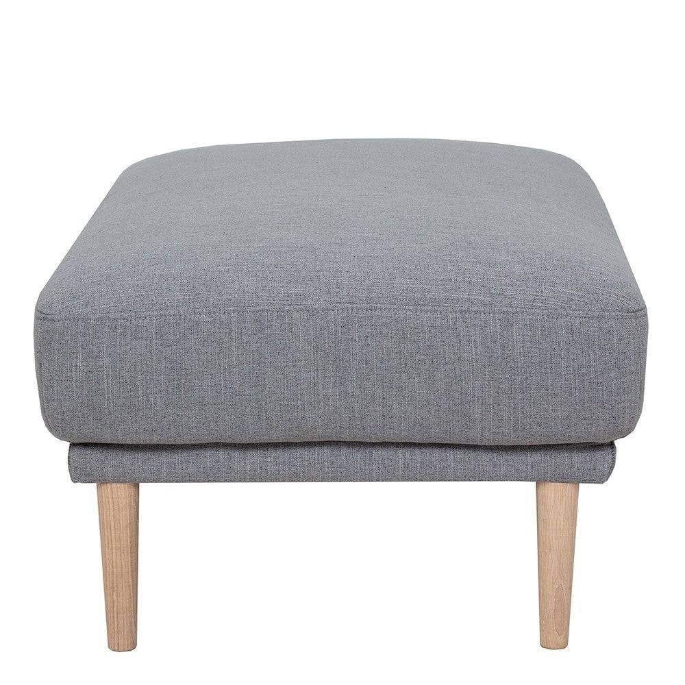 Larvik Footstool - Grey, Black Legs - Price Crash Furniture