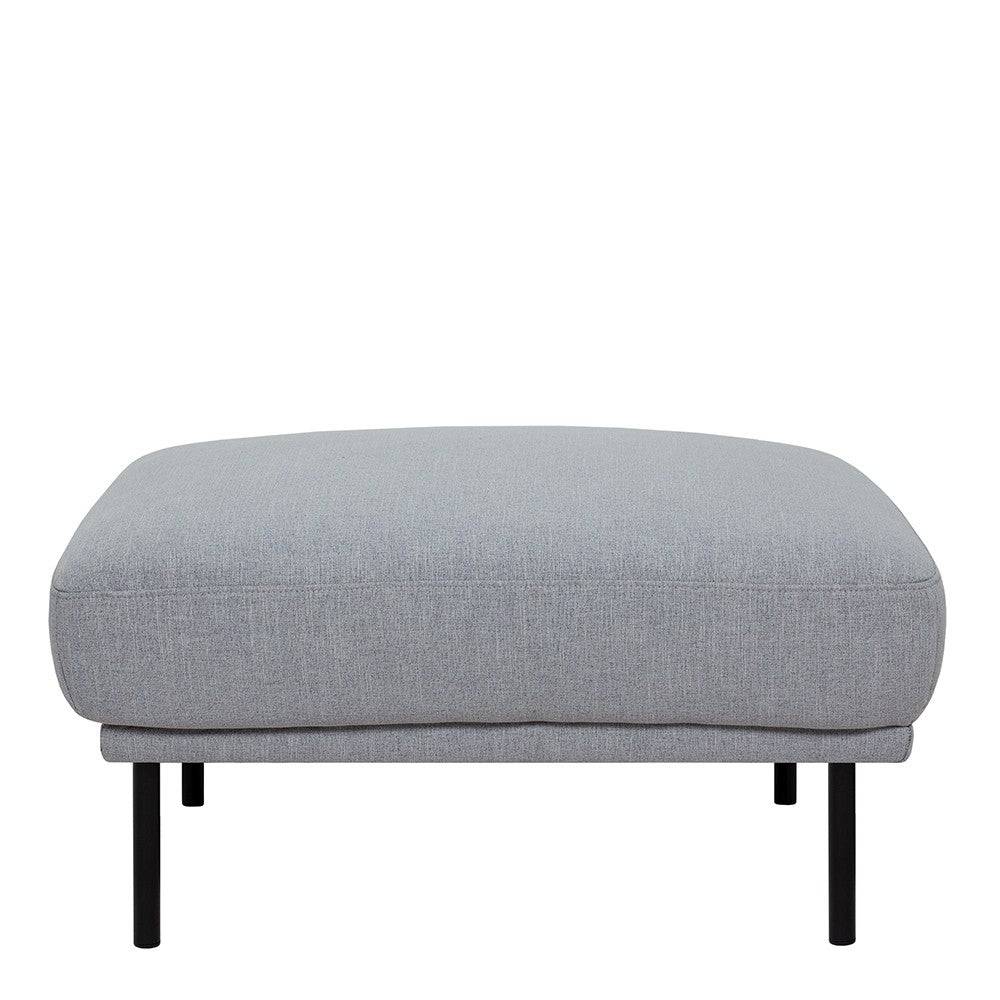 Larvik Footstool - Grey, Oak Legs - Price Crash Furniture