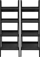 Lawrence Bundle - Pair of Ladder Bookshelves in Black by Dorel - Price Crash Furniture