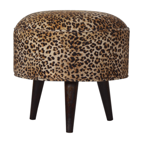 Leopard Nordic Style Footstool - Price Crash Furniture