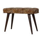 Leopard Print Cotton Velvet Deep Button Bench - Price Crash Furniture