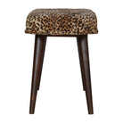 Leopard Print Cotton Velvet Deep Button Bench - Price Crash Furniture