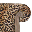 Leopard Print Studded Chair With Cabriole Legs - Price Crash Furniture