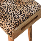 Leopard Velvet Tray Style Footstool - Price Crash Furniture