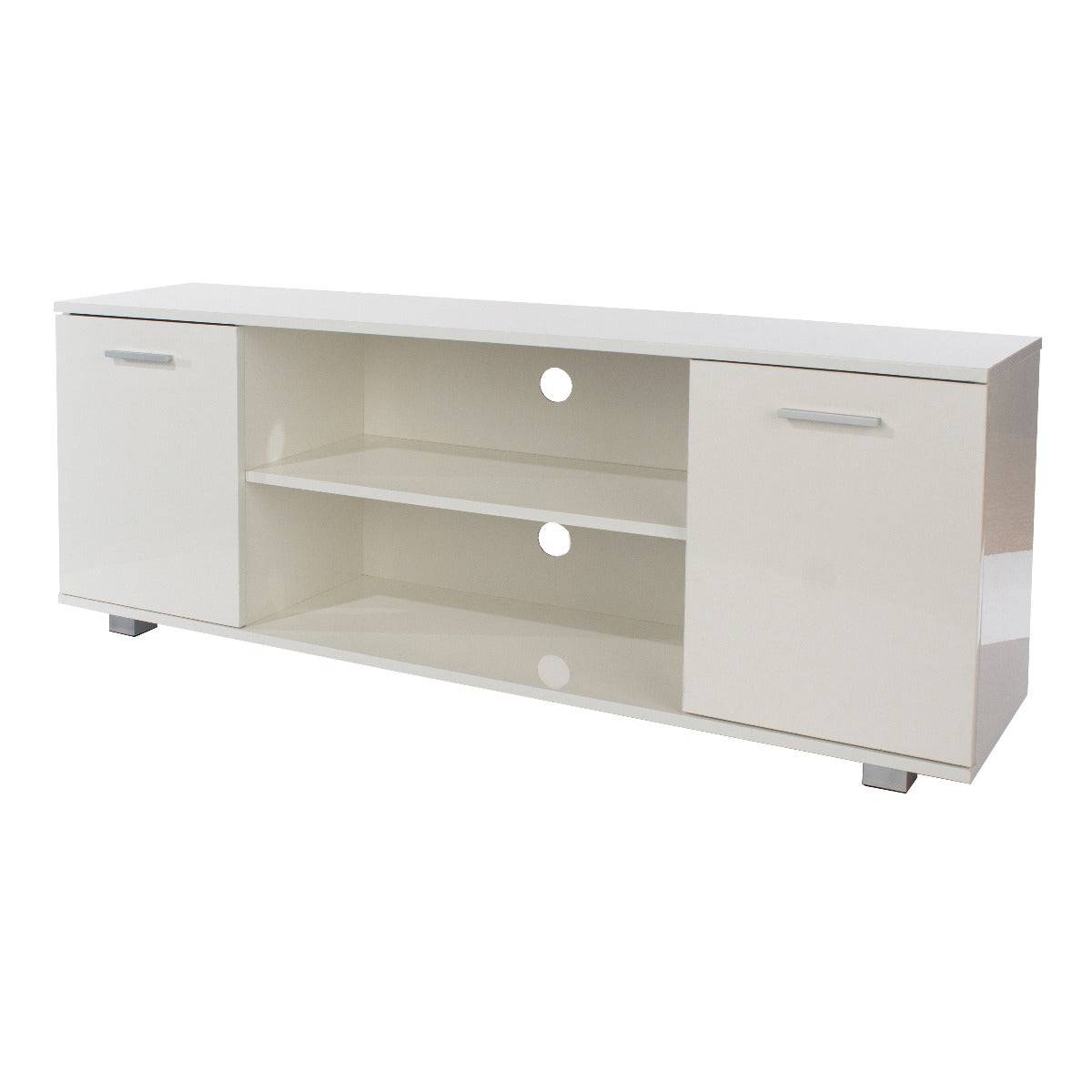 Lido - White high 2 door widescreen TV unit - Price Crash Furniture