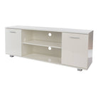 Lido - White high 2 door widescreen TV unit - Price Crash Furniture