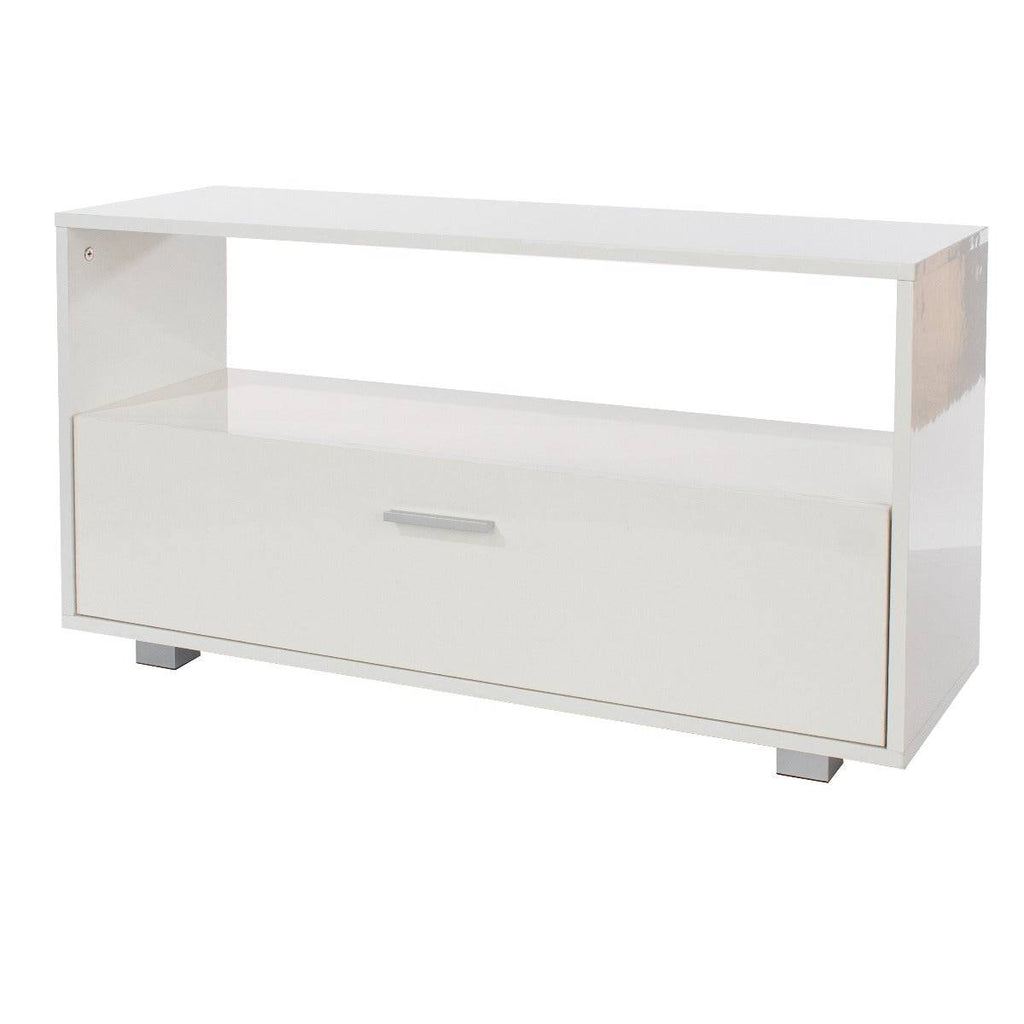 Lido - White high flatscreen TV unit - Price Crash Furniture