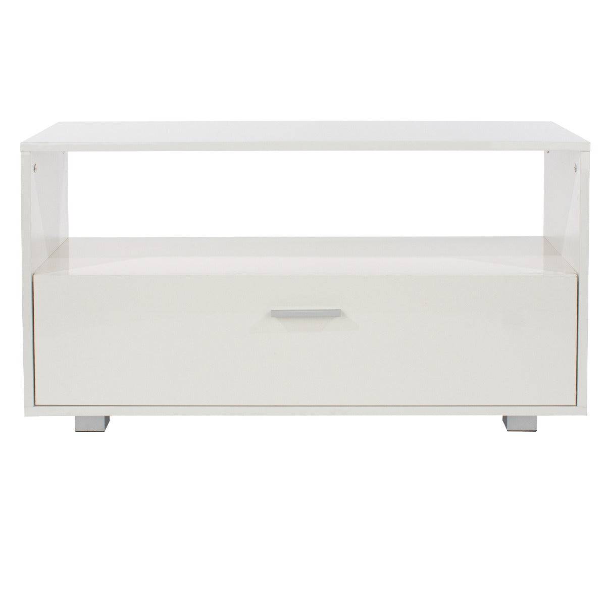 Lido - White high flatscreen TV unit - Price Crash Furniture