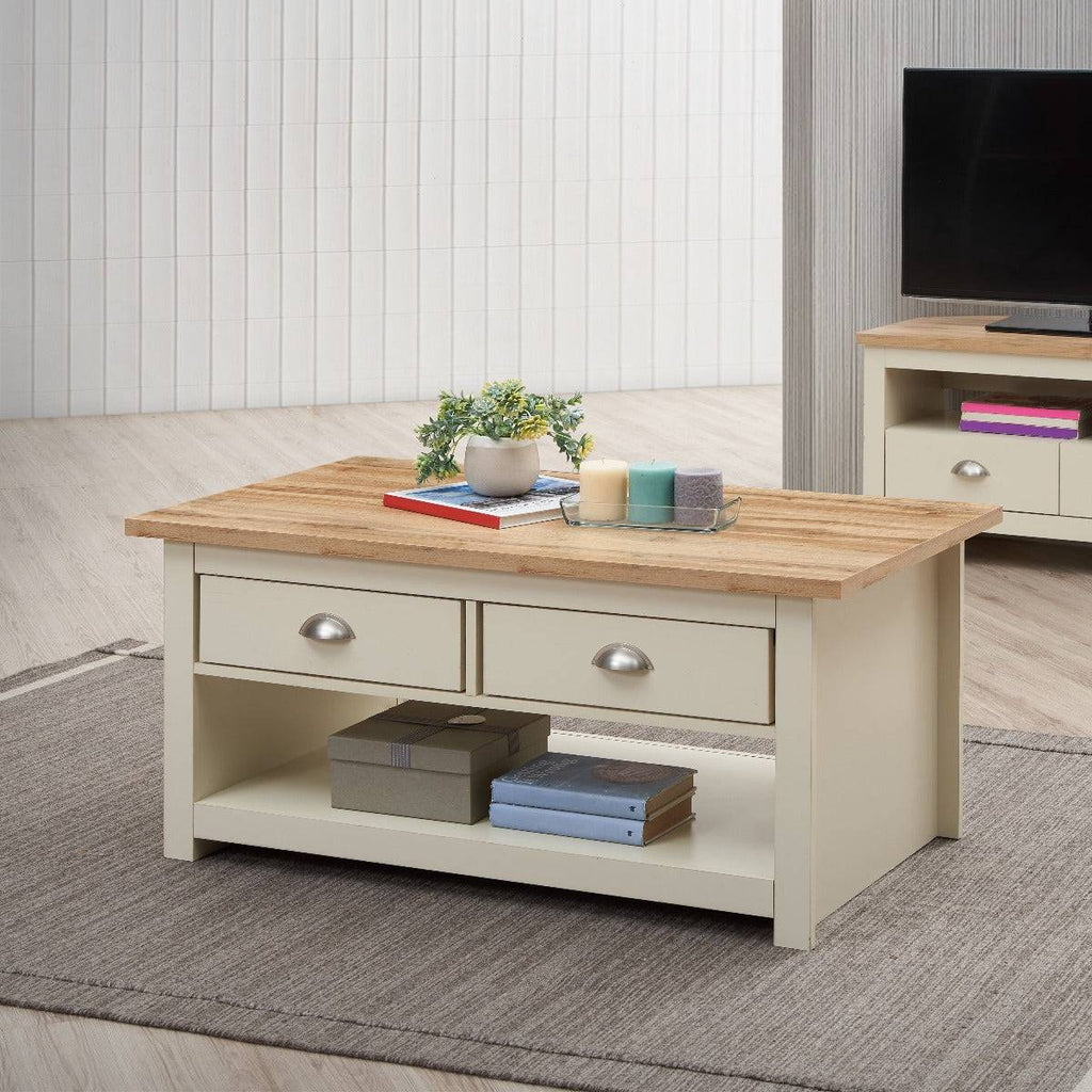 Lisbon coffee table with 2 drawers by TAD - Price Crash Furniture
