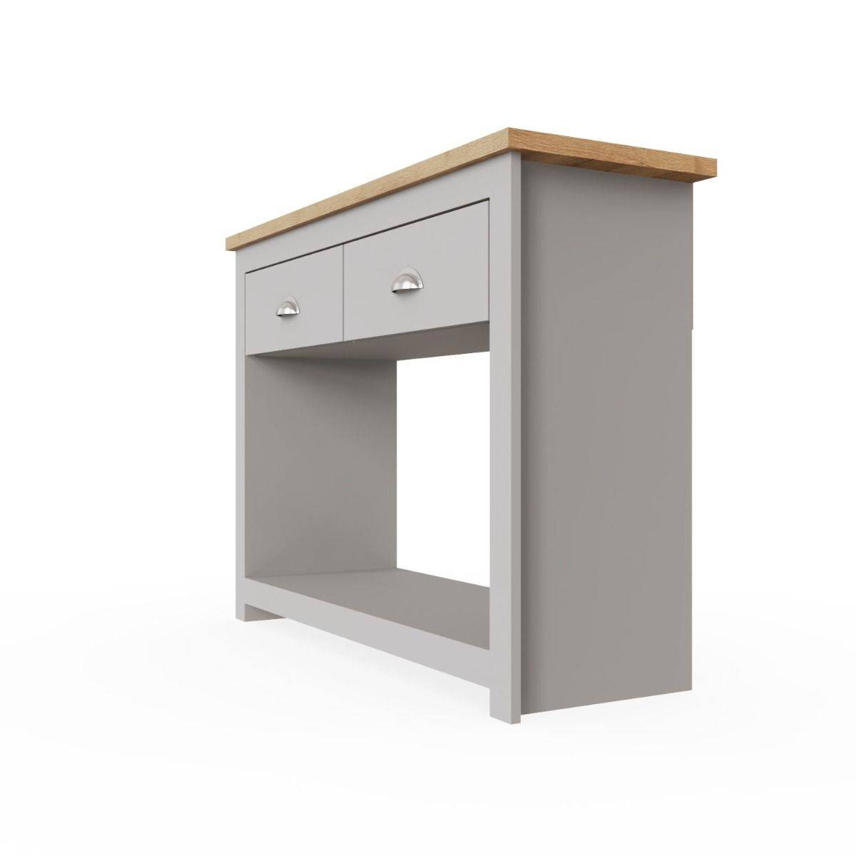 Lisbon corner TV unit with 2 drawers by TAD in Grey - Price Crash Furniture