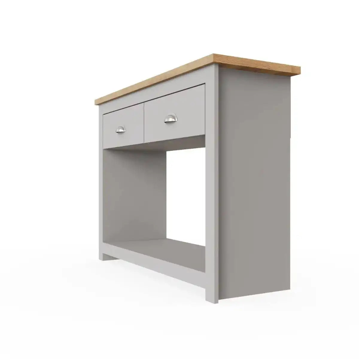 Lisbon console table with 2 drawers in grey & oak by TAD - Price Crash Furniture