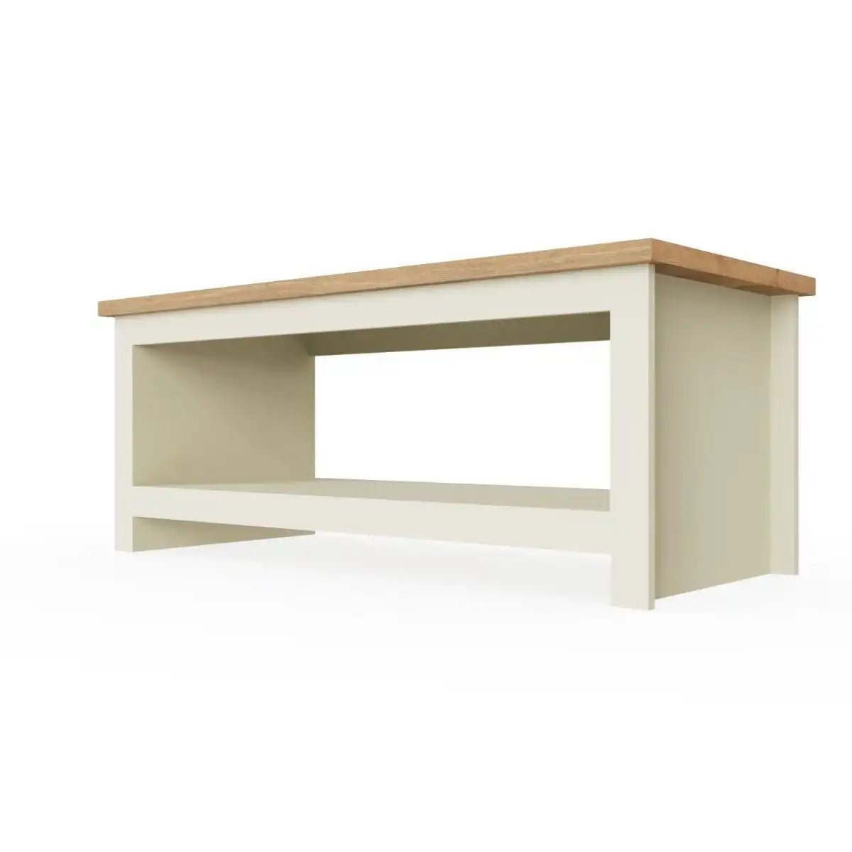 Lisbon coffee table in cream &amp; oak by TAD - Price Crash Furniture