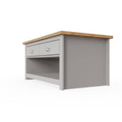 Lisbon laptop desk / large vanity table in grey and oak by TAD - Price Crash Furniture