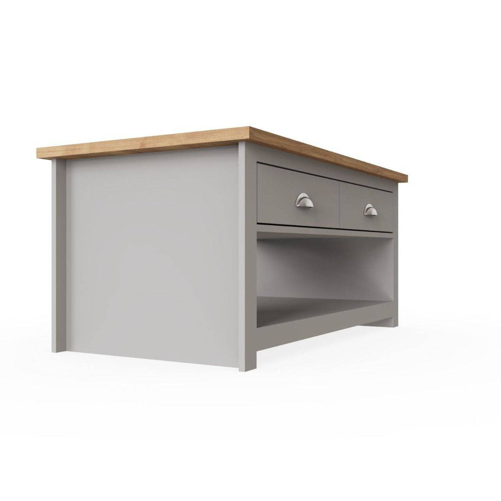 Lisbon laptop desk / large vanity table in grey and oak by TAD - Price Crash Furniture