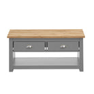 Lisbon laptop desk / large vanity table in grey and oak by TAD - Price Crash Furniture