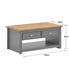 Lisbon laptop desk / large vanity table in grey and oak by TAD - Price Crash Furniture