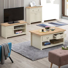 Lisbon Living 3 Piece Set: 1 Door TV Unit, 2 Door Sideboard, Coffee Table - Price Crash Furniture