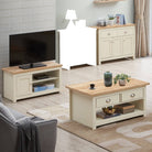 Lisbon Living 3 Piece Set: 1 Door TV Unit, 3 Door Sideboard, Coffee Table - Price Crash Furniture