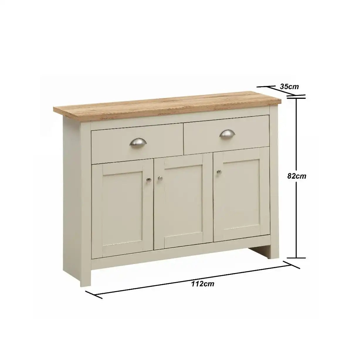 Lisbon Living 3 Piece Set: 2 Door TV Unit, 3 Door Sideboard, Coffee Table - Price Crash Furniture