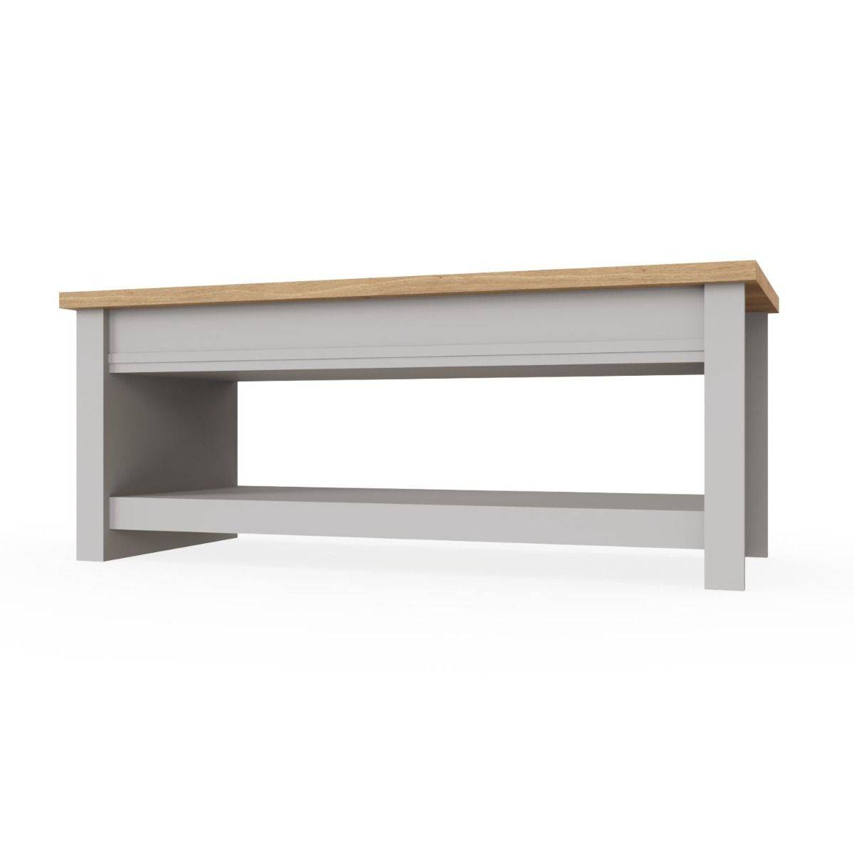 Lisbon slide top coffee table in grey & oak by TAD - Price Crash Furniture