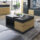 Luci 1 Drawer Storage Coffee Table In Platinum And Oak - Price Crash Furniture