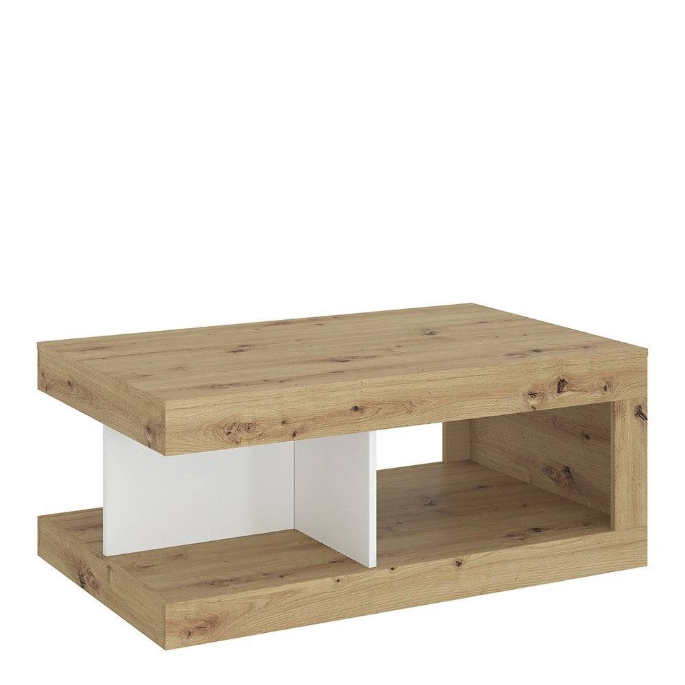 Luci Coffee Table in White and Oak - Price Crash Furniture