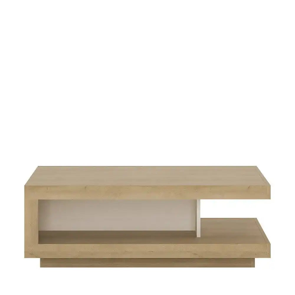 Lyon Coffee Table - Riviera Oak/White High Gloss - Price Crash Furniture