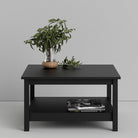 Madrid Coffee Table with Shelf in Matt Black - Price Crash Furniture