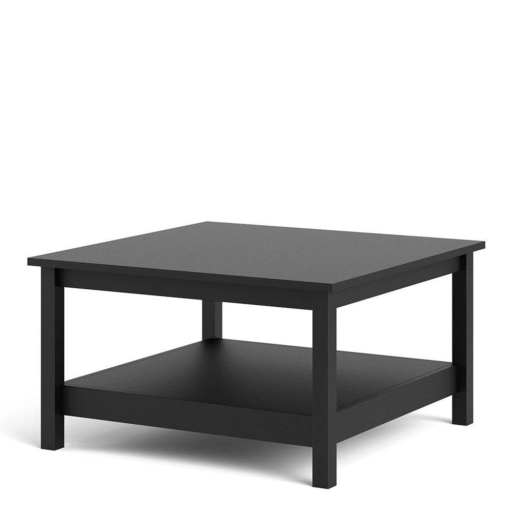 Madrid Coffee Table with Shelf in Matt Black - Price Crash Furniture