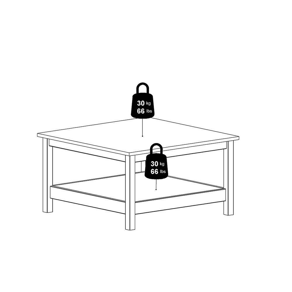Madrid Coffee Table with Shelf in Matt Black - Price Crash Furniture