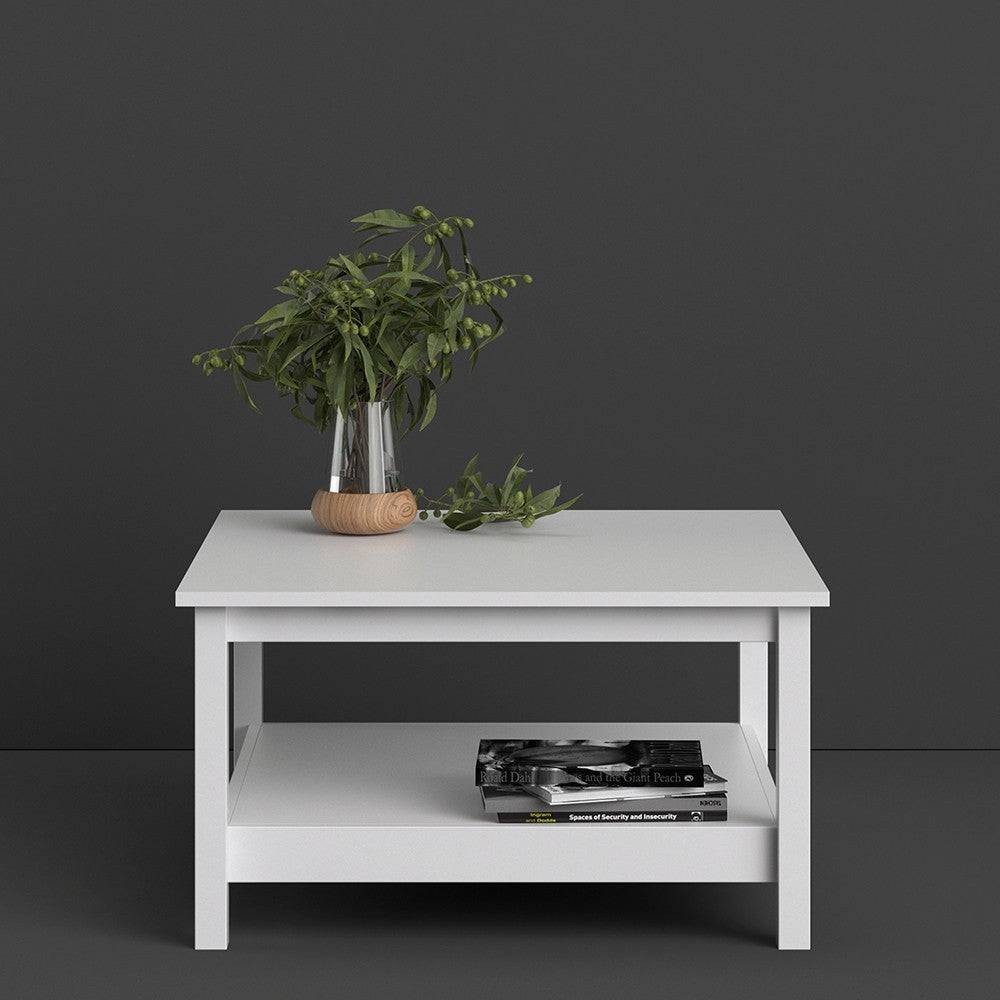 Madrid Coffee Table with Shelf in White - Price Crash Furniture
