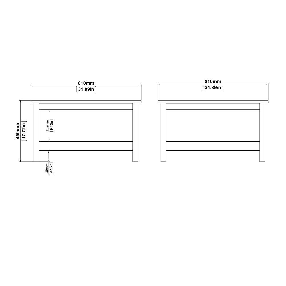 Madrid Coffee Table with Shelf in White - Price Crash Furniture