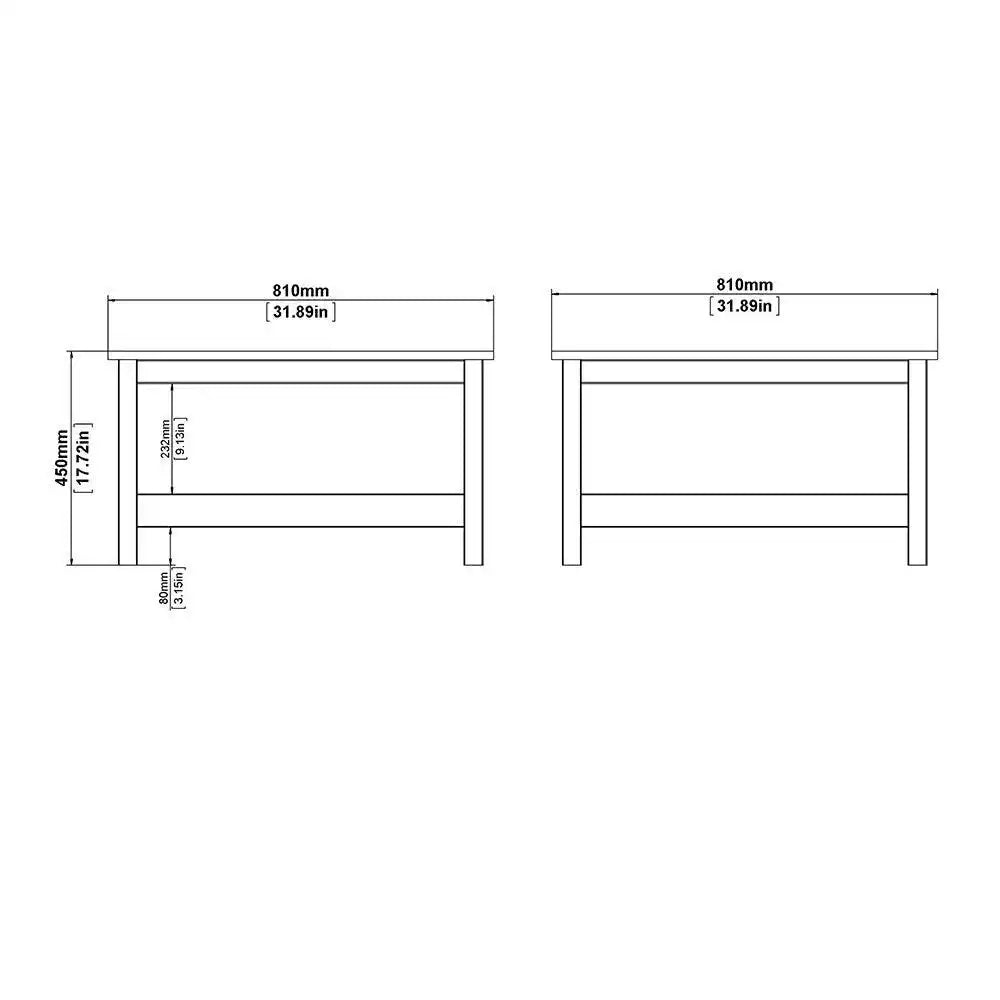 Madrid Coffee Table with Shelf in White - Price Crash Furniture