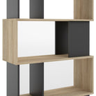 Maze Open Bookcase 4 Shelves In Oak And Black - Price Crash Furniture