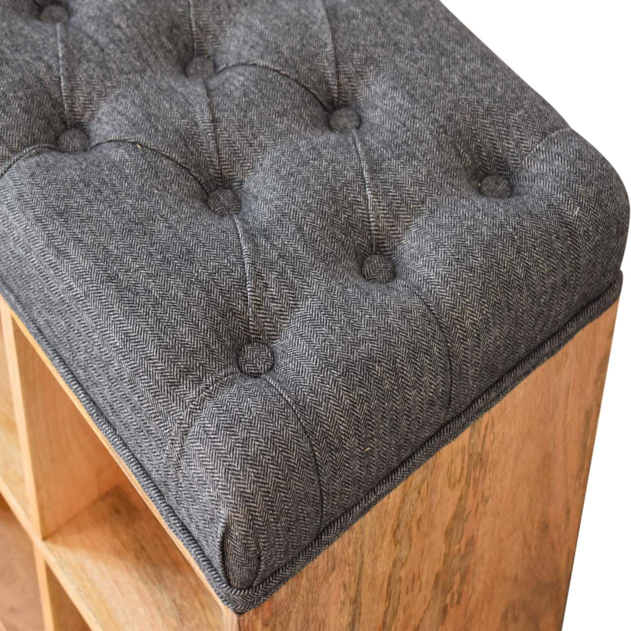 Mini Black Shoe Storage Footstool by Artisan Furniture - Price Crash Furniture