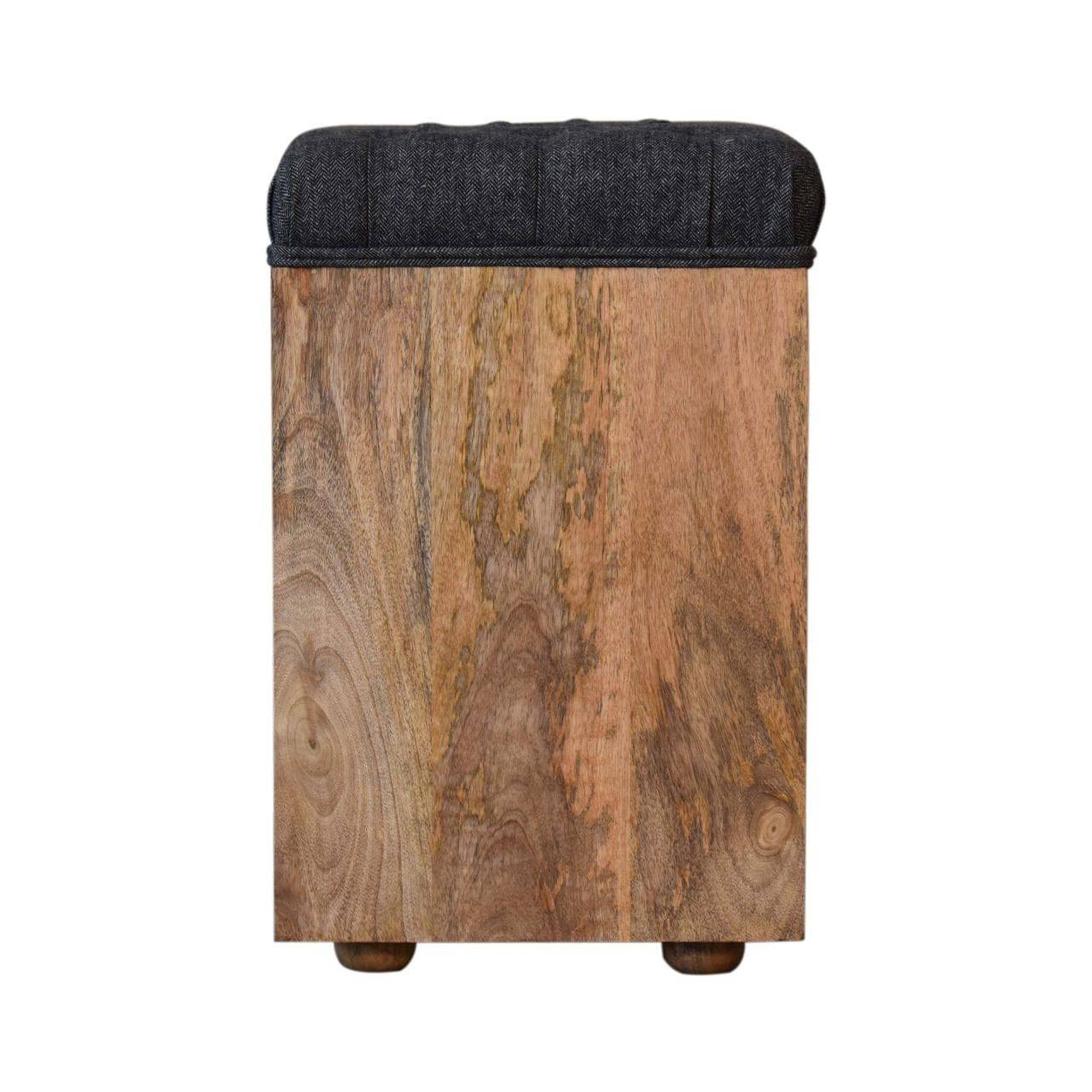 Mini Black Shoe Storage Footstool by Artisan Furniture - Price Crash Furniture