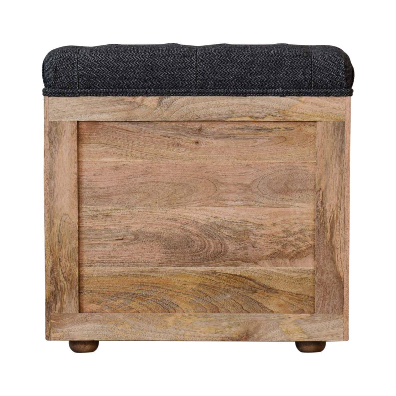 Mini Black Shoe Storage Footstool by Artisan Furniture - Price Crash Furniture