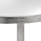 Mirrored Silver Half Moon Table With Cross Detail - Price Crash Furniture